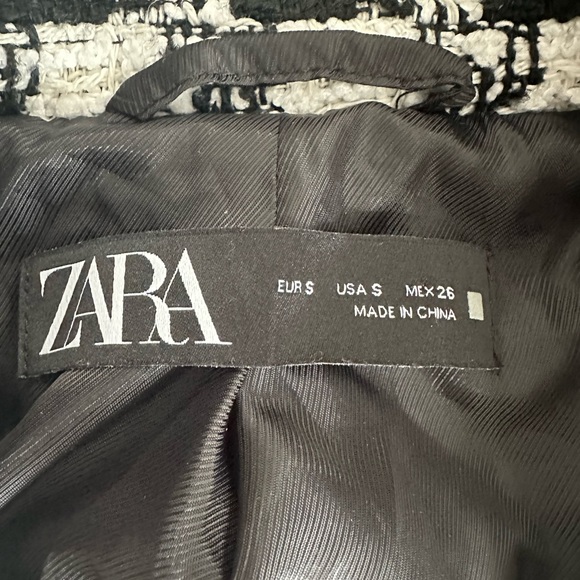 Zara Houndstooth Double Breasted Blazer with Detailed Buttons Size Small - Picture 10 of 10